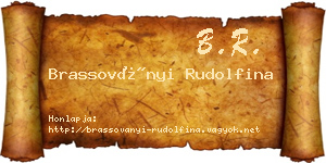 Brassoványi Rudolfina névjegykártya